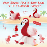 Realistic Red Flamingo Stuffed Animals - Big 18 Inches Flamingo Plush Toys - Valentine's Day Gift for Girlfriend/Boyfriend - Fluffly Cuddly Plushy Fluffy Toy - Cute Flamingo Cartoon Plush Pillows for Kids - Christmas/Birthday Gift for Children - Stuffed Animal Babies with Their Mom - Stuffed Animals with Babies in the belly - Free Shipping