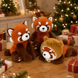 3 Pcs Red Panda Plush Toy Set with 2 Adorable Hood Styles