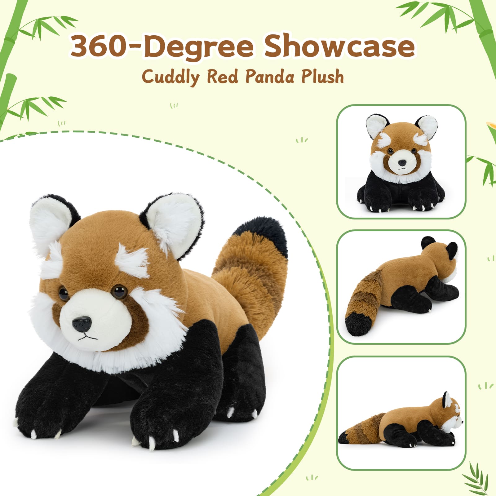 Red Panda Plush Toys Woodland Stuffed Animals, 31 Inches