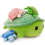 Retracting Head Turtle Stuffed Animals - Turtle Stuffed Animal Babies with Their Mom - Turtle Stuffed Animals with Babies in the Belly - Christmas/Birthday/Baby Shower Gift Ideas - MorisMos Stuffed Animals - Free Shipping Now