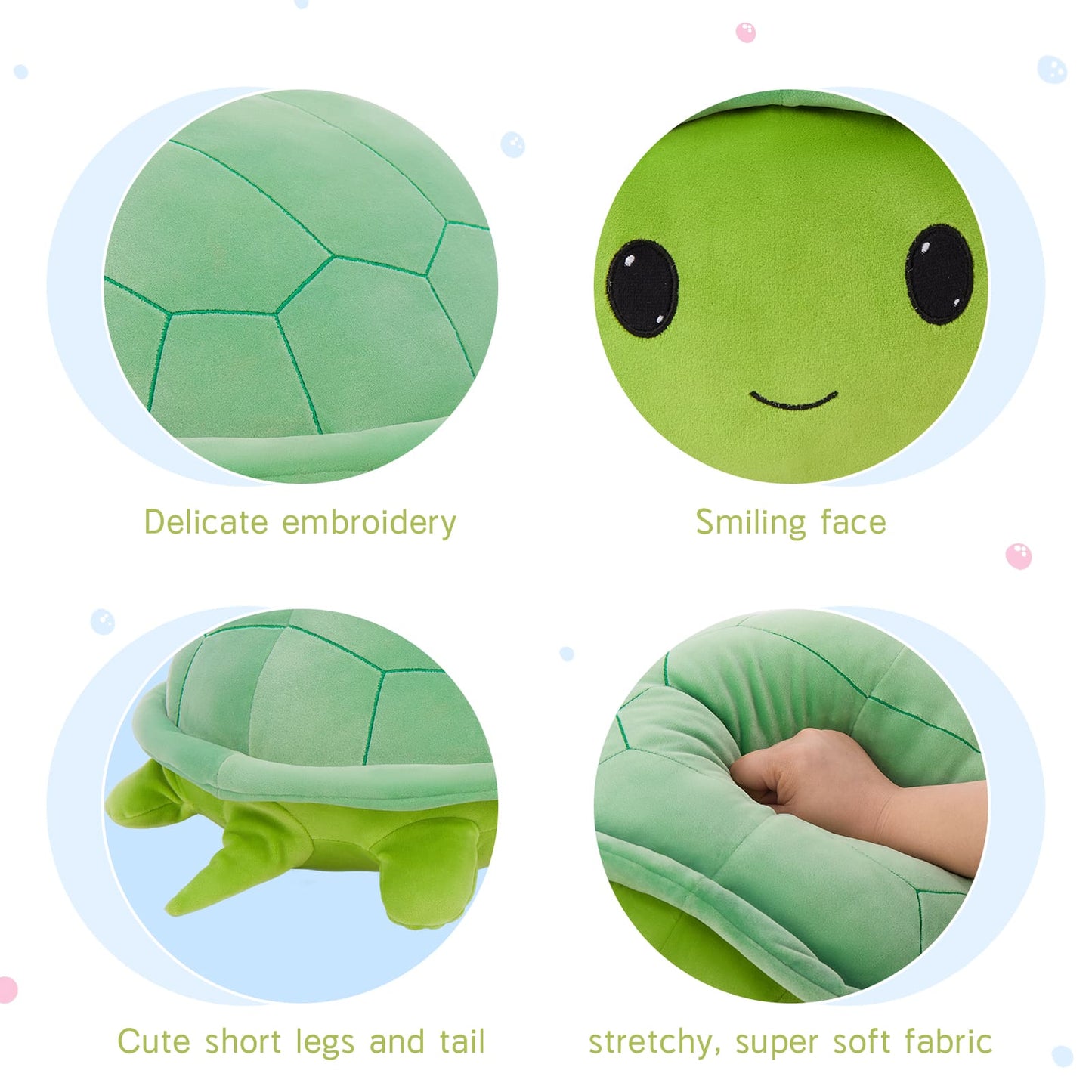 Retracting Head Turtle Stuffed Animals - Turtle Stuffed Animal Babies with Their Mom - Turtle Stuffed Animals with Babies in the Belly - Christmas/Birthday/Baby Shower Gift Ideas - MorisMos Stuffed Animals - Free Shipping Now
