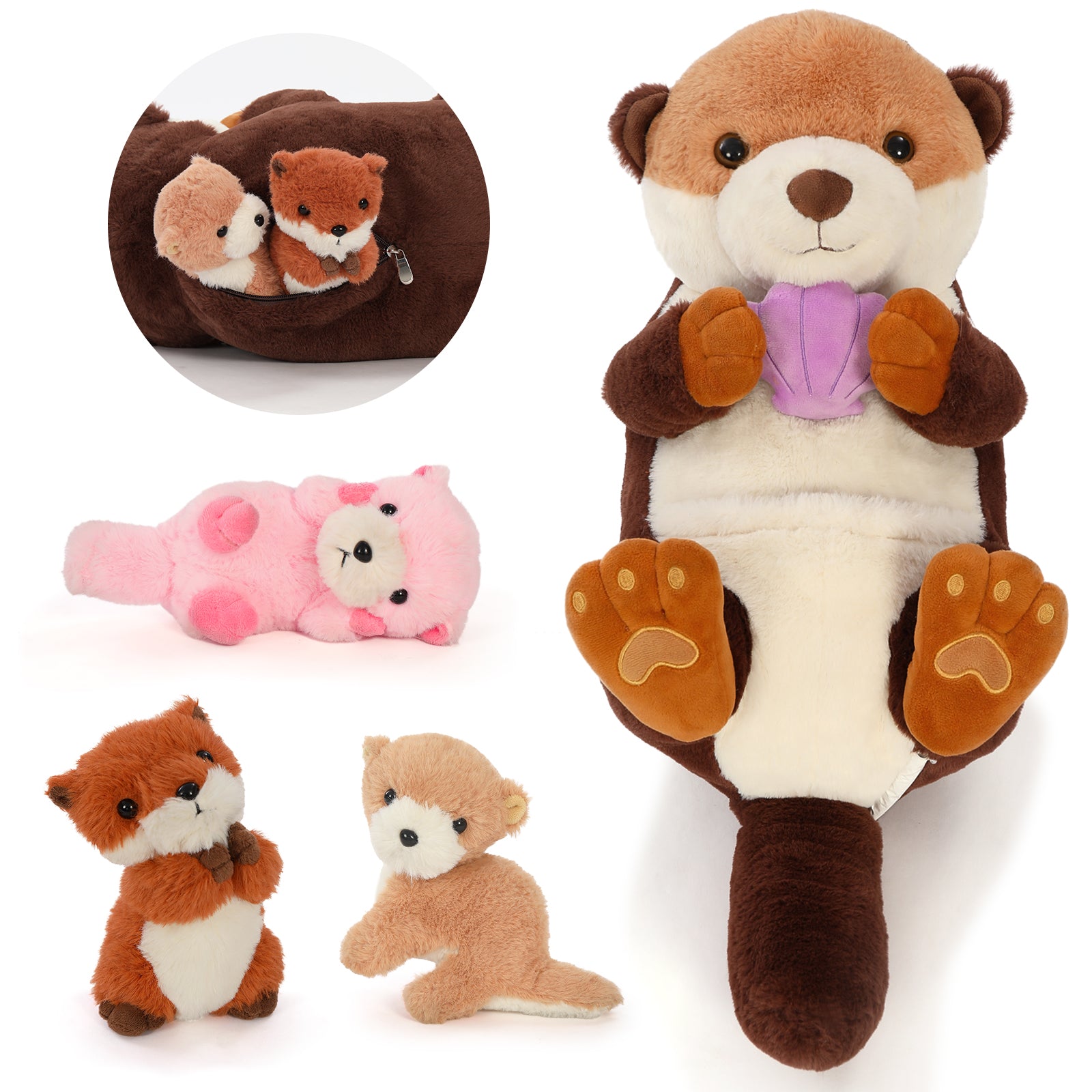 River Otter Stuffed Animals, Dark Brown/Grey, 23.6 Inches