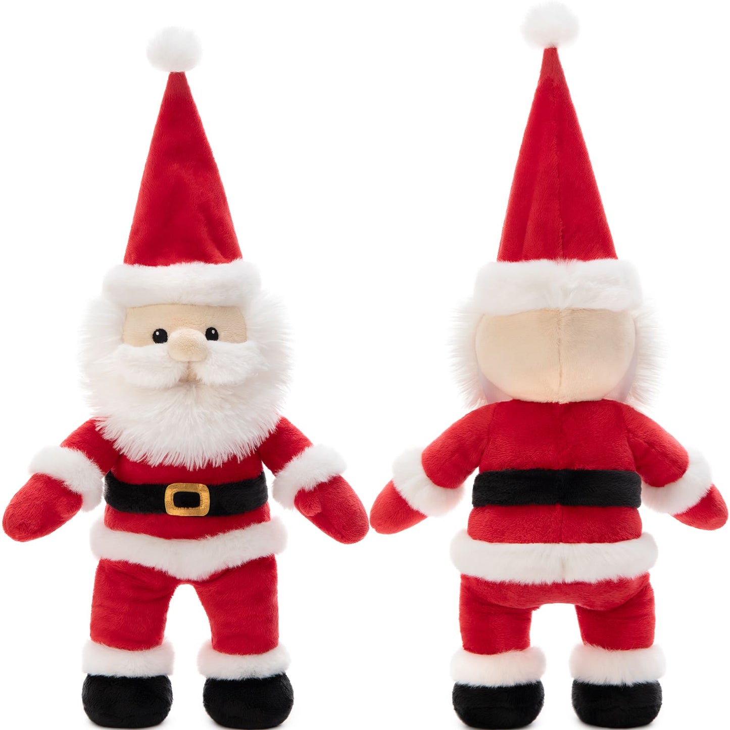 MorisMos 16-inch Christmas Santa Claus Stuffed Animal with Adjustable Joints, Weight Heating Stuffed Santa Claus Plush Toy for Girls Boys Kids