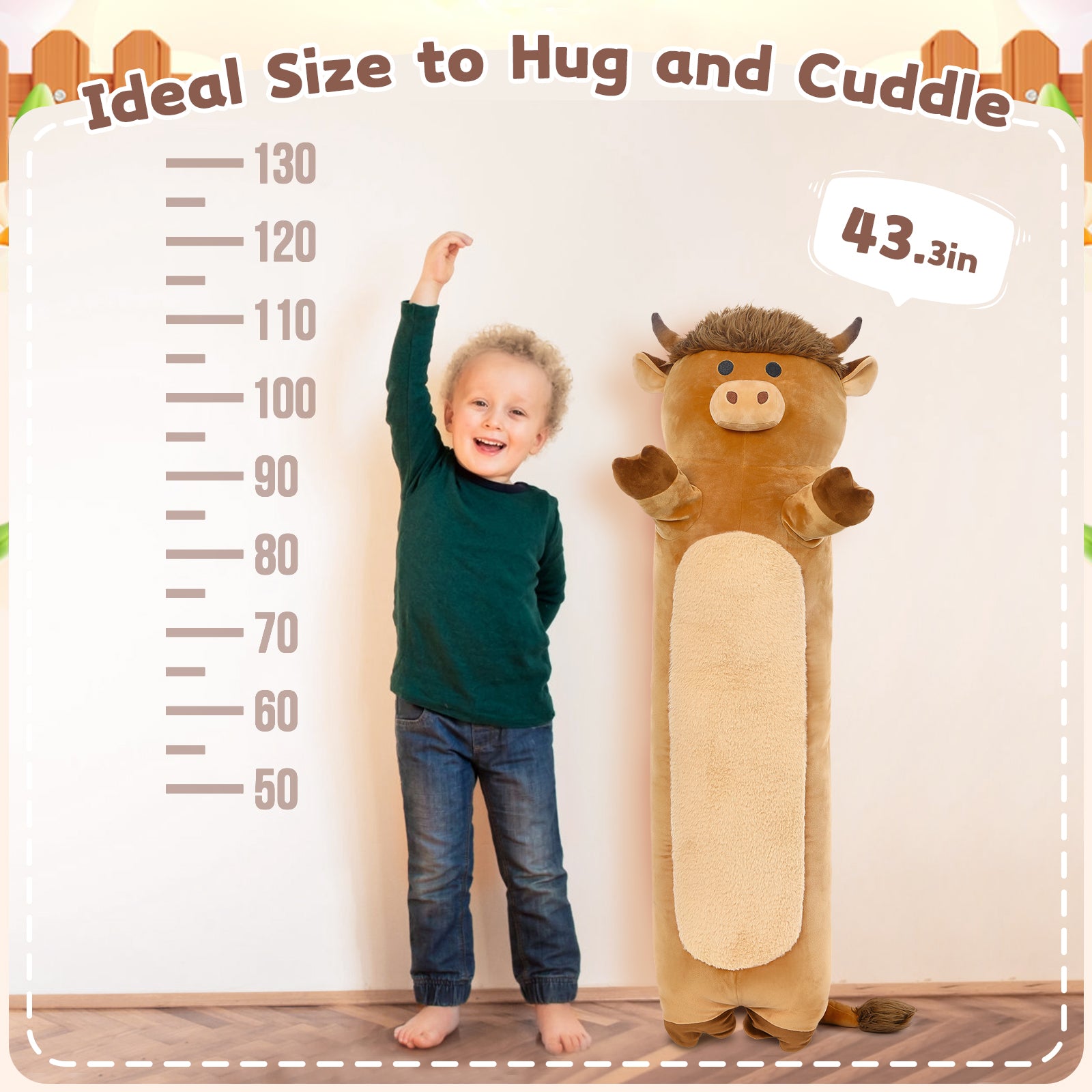 Highland Cattle Stuffed Animals Highland Cow Throw Pillow, 43 Inches