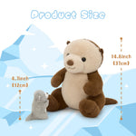 MorisMos 5 Pcs Otter Stuffed Animal - 14.5" Mommy Sea Otter Plush with Babies Inside, Soft Cute Stuffed Otter Plushies Toy for Kids Boys Girls, Ideal Gift for Christmas Birthday Holidays