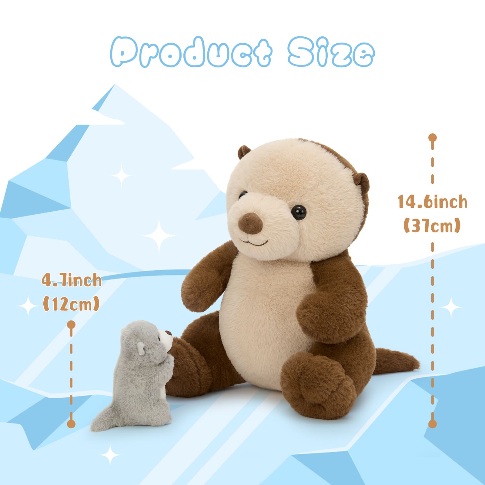 Sea Otter Stuffed Animals with Babies Inside, 14.5 Inches
