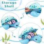 Turtle Stuffed Animals - Stuffed Animal Babies with Their Mom - Tortoise Plush Dolls - Sea Turtle Plush Toys - Stuffed Animals with Babies in the belly - Gift for Kids
