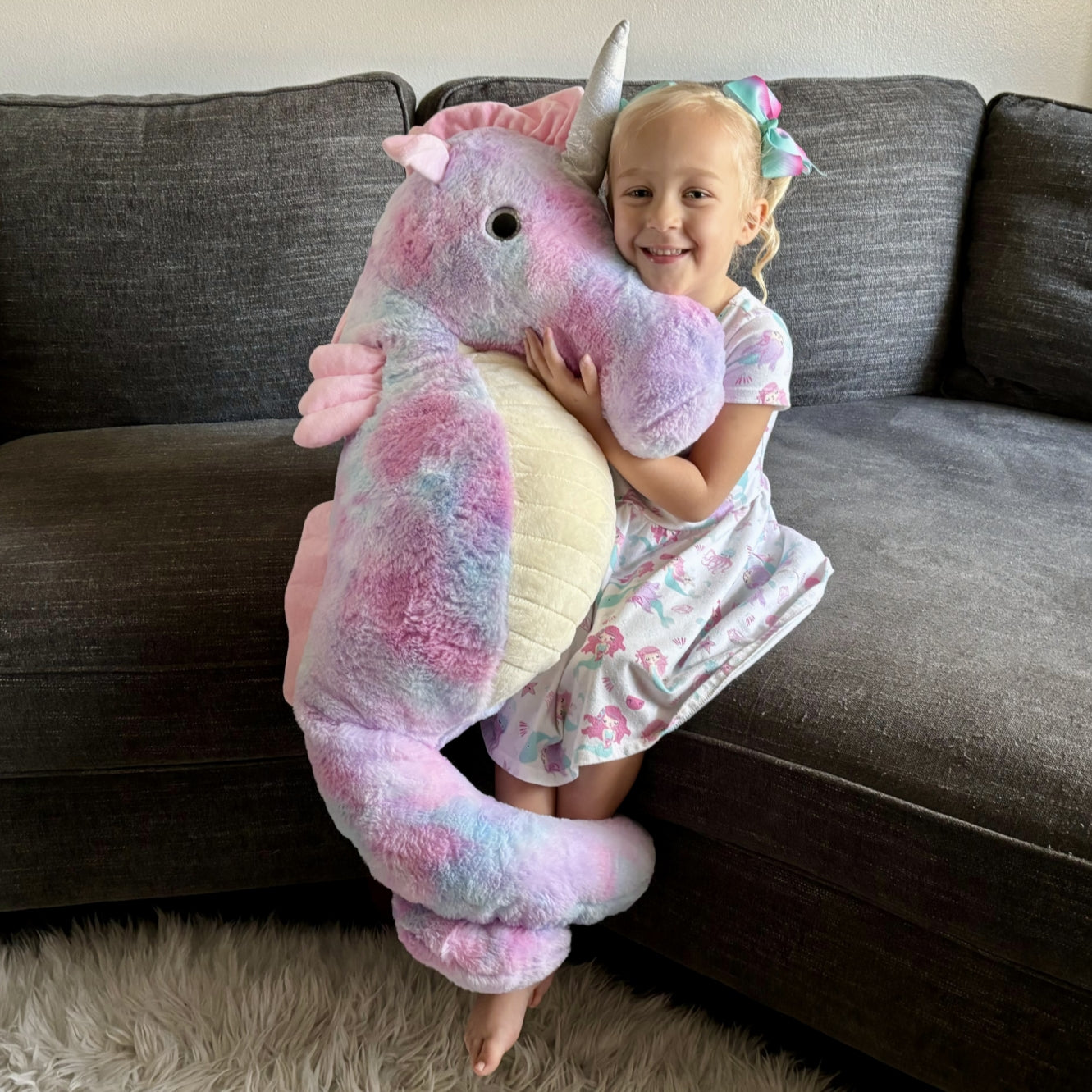 Seahorse Tie-Dye Stuffed Toy, 43.3 Inches - MorisMos Plush Toys
