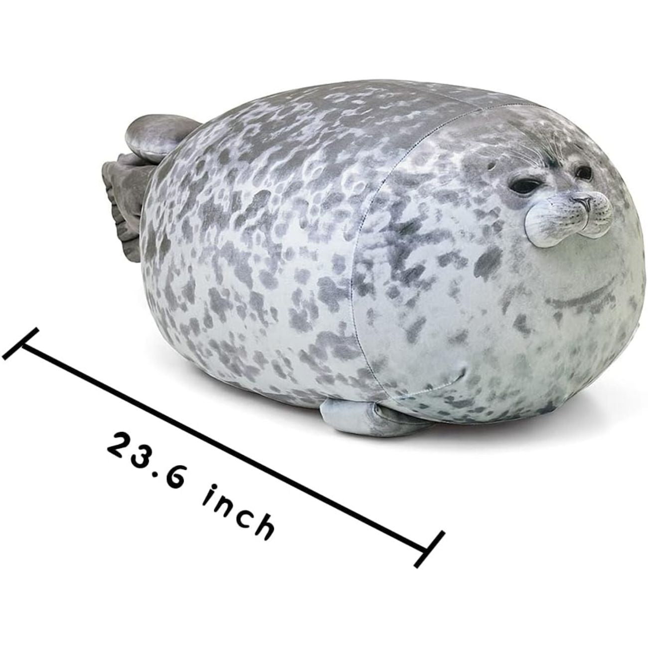 23.6 Inch Lifelike Gray Seal Squishy Plush Toy Pillow