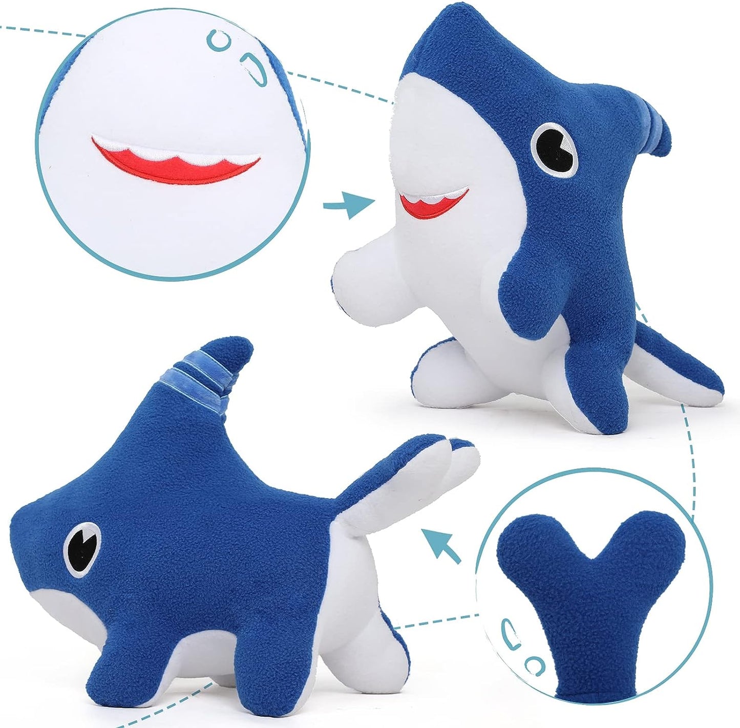 MorisMos Stuffed Animals - Shark Dog Stuffed Animals - 15 Inches Shark Dog Plush Toys - Dark Blue Shark Dog Plush Doll - Creative Stuffed Animals - Free Shipping Worldwide