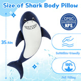 Shark Plush Toy Ocean Stuffed Animals, Navy Blue, 35 Inches - MorisMos Sea Stuffed Animals - Free Shipping - Cute Cartoon Shark Plush Pillows 35 Inches - Birthday Gift for Friends