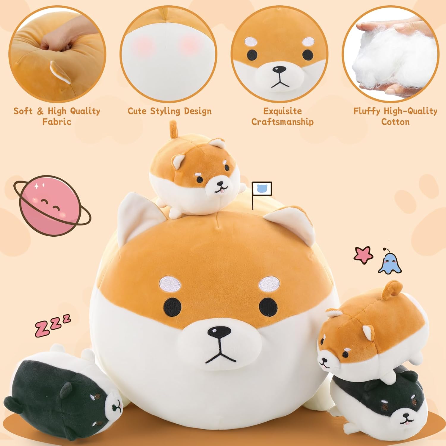 Shiba Inu Plush Toy Set, 18 Inches