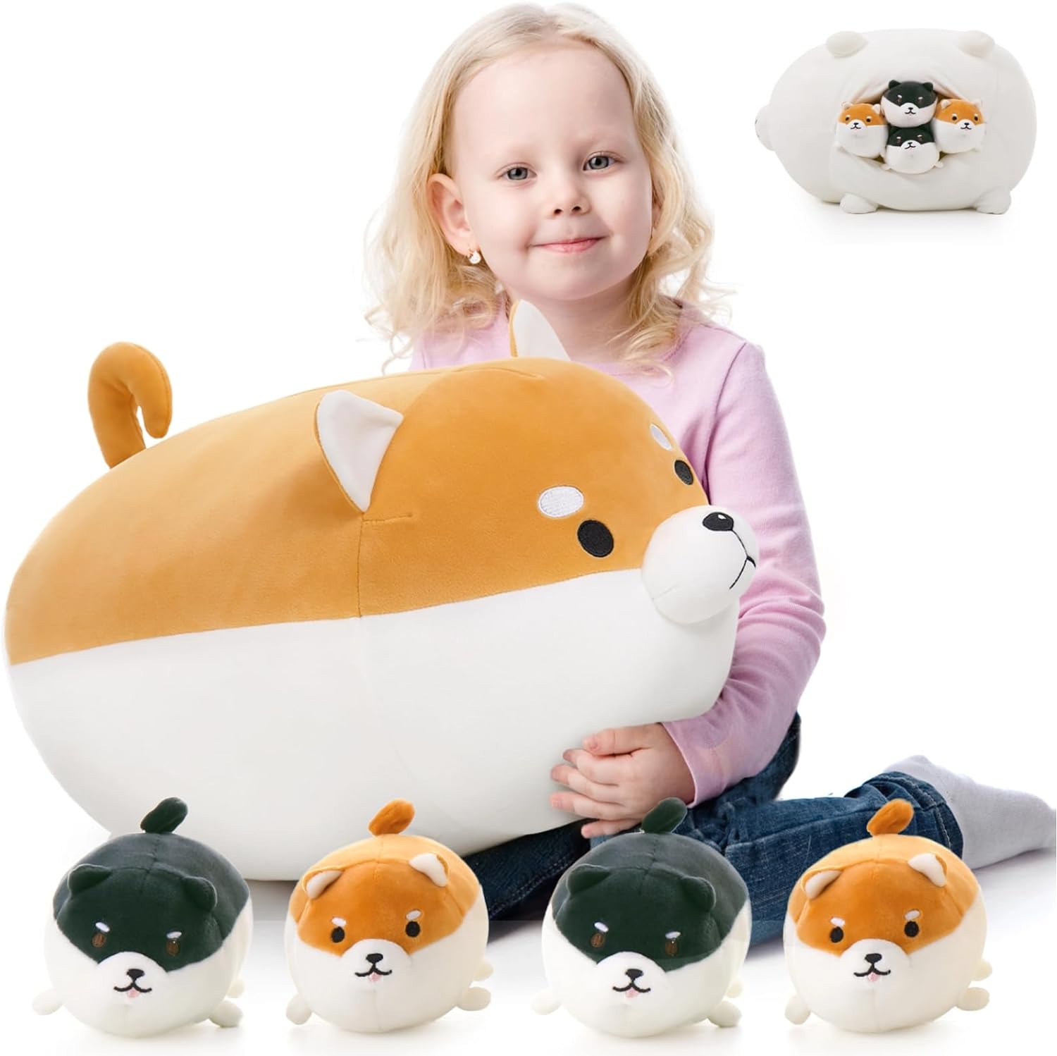Shiba Inu Plush Toy Set, 18 Inches