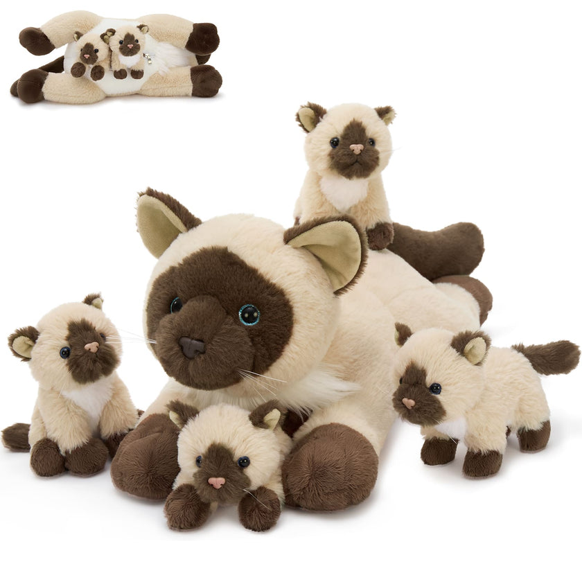 Siamese Cat Plush Toys Kitten Stuffed Animals, 18.9 Inches