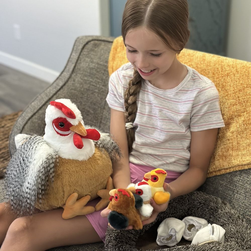 Chicken Plush Toys Farm Stuffed Animals, 16.5 Inches