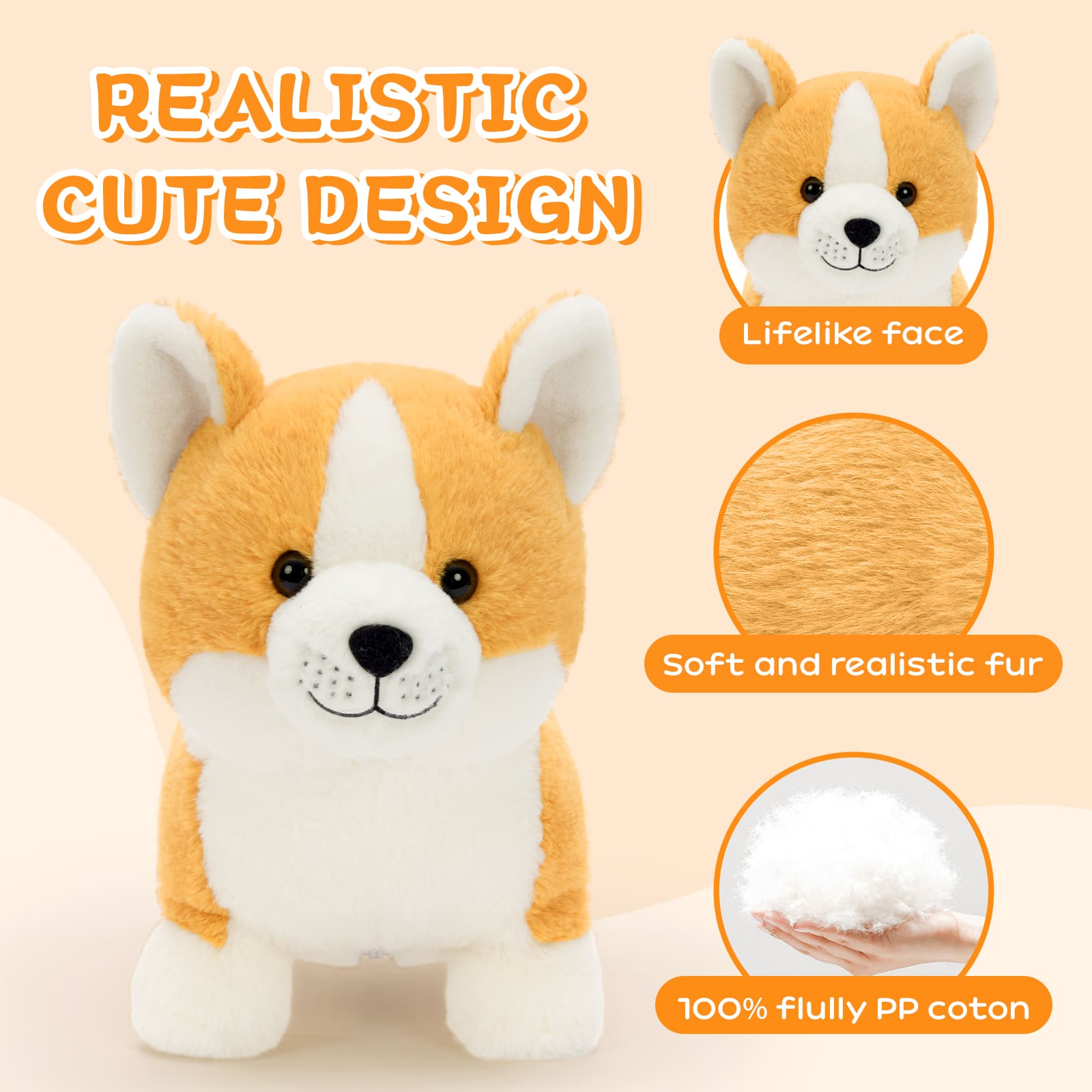 Corgi Dog Stuffed Animals with Puppies Inside, 17.7 Inches