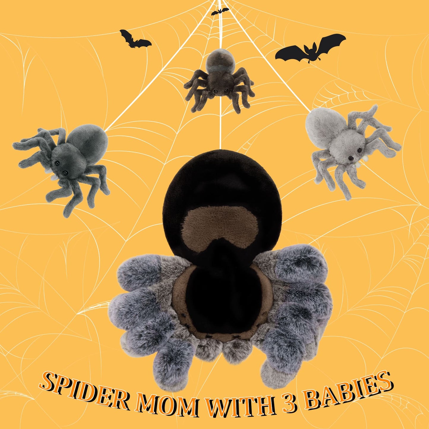 Simulation Spider Stuffed Animals with Babies inside the Belly - Big Lifelike Spider Plush Toy for Children 3 years - Stuffed Animal Babies with Their Mom - Free Shipping