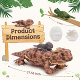One Big Lizard Mom With Three Lizard Baby Plush Toy Set