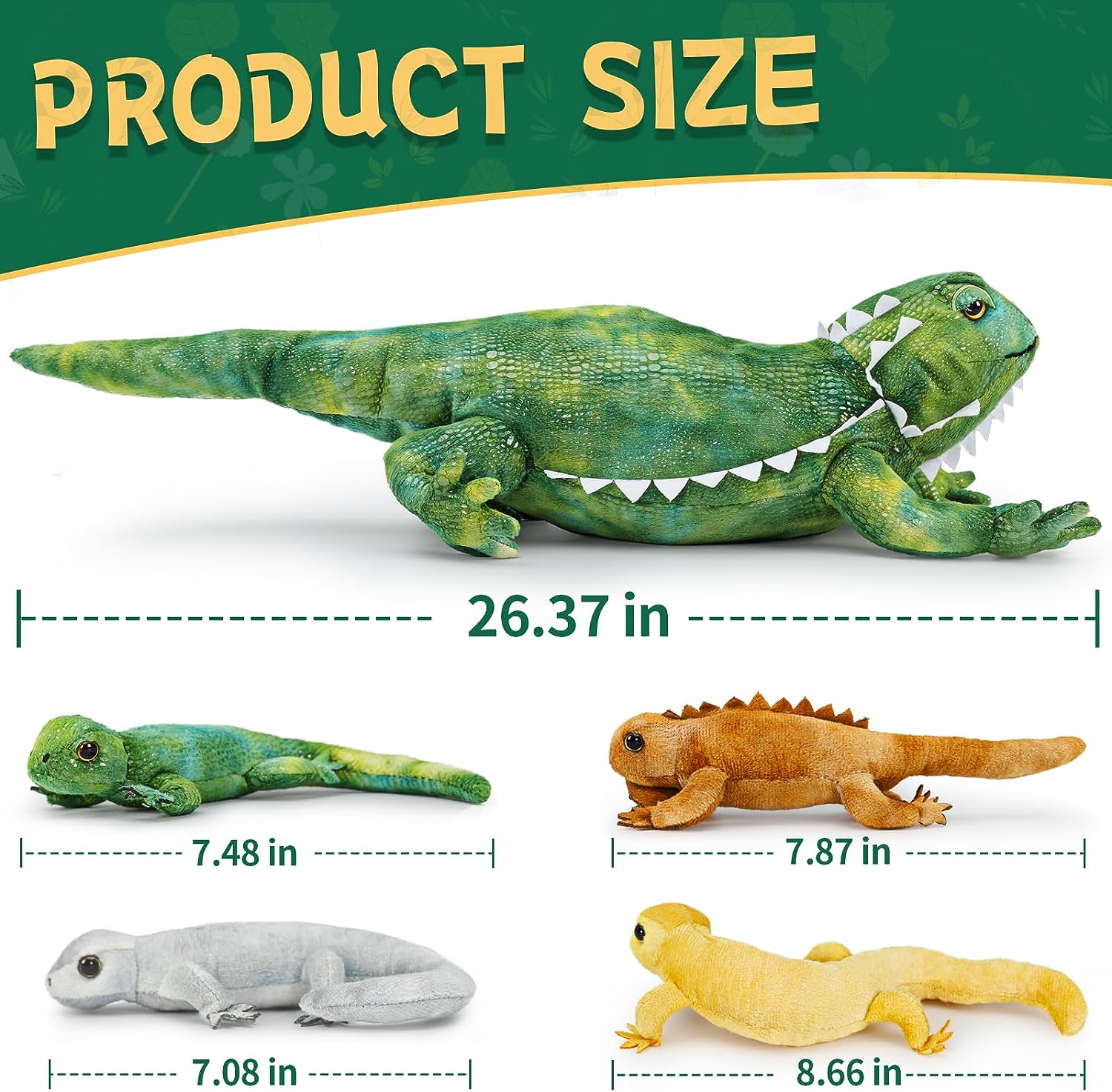 Realistic Lizard Stuffed Animals Reptile Plush Toys, 26.8 Inches
