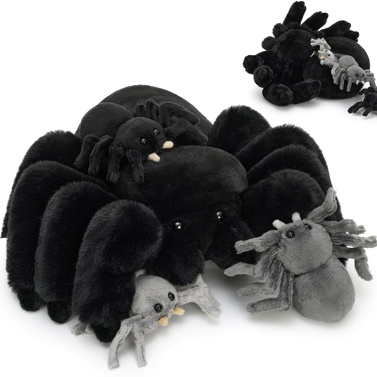 Simulation Spider Stuffed Animals with Babies inside the Belly - Big Lifelike Spider Plush Toy for Children 3 years - Stuffed Animal Babies with Their Mom - Free Shipping