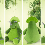 Lifelike Triceratops Stuffed Animals - Realistic Triceratops  Plush Toys - Jurassic World Toys for Children - Dinosaur Plushies - Green Dino Stuffies - Birthday Christmas Gift for Children - Cartoon Dino Plush Pillows for Girls Boys