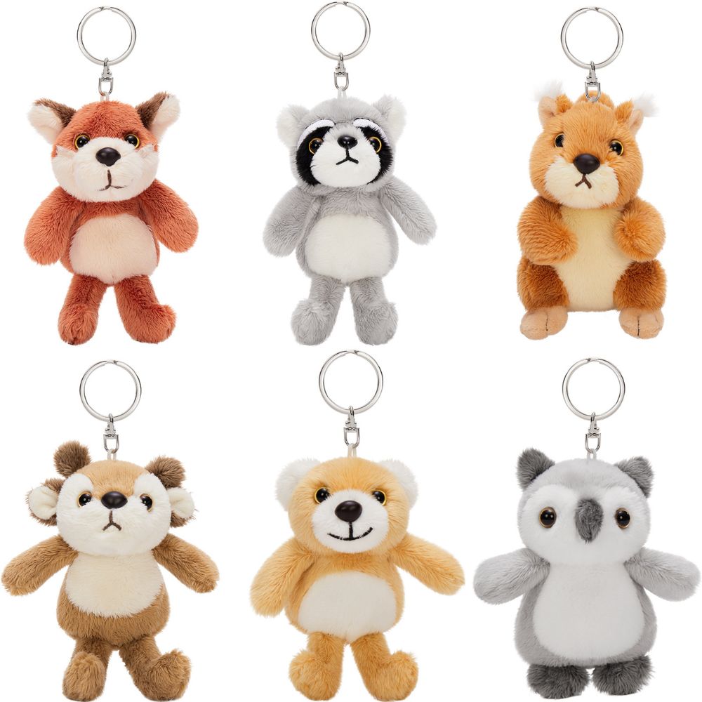 Mini Bulk Plush Keychains Animal Plush Toy Assortment, 5 Inches