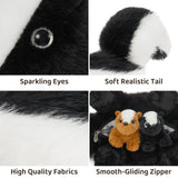 Cuddly Skunk Plush Toy with Three Baby Skunks 22 Inch