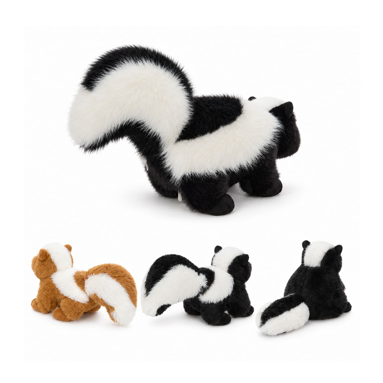 Cuddly Skunk Plush Toy with Three Baby Skunks 22 Inch