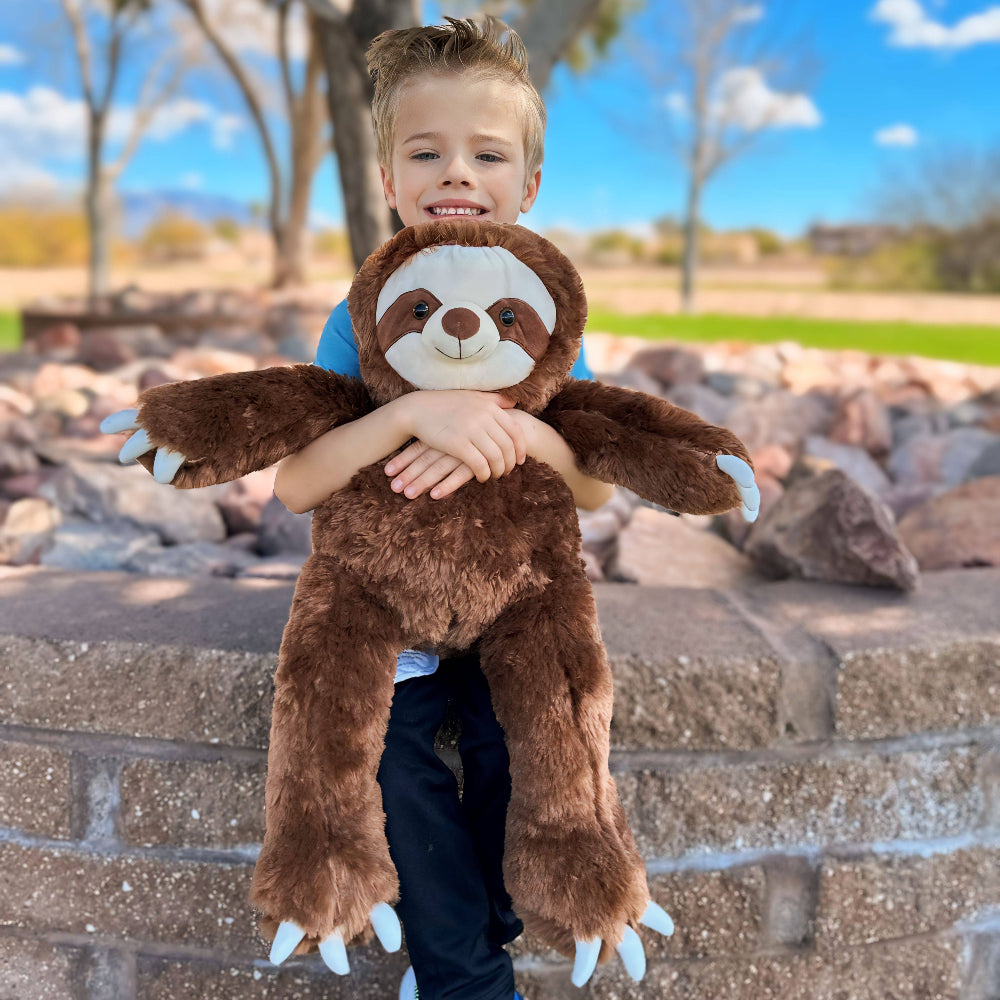 Sloth Stuffed Animal Toys, Dark Brown, 24 Inches