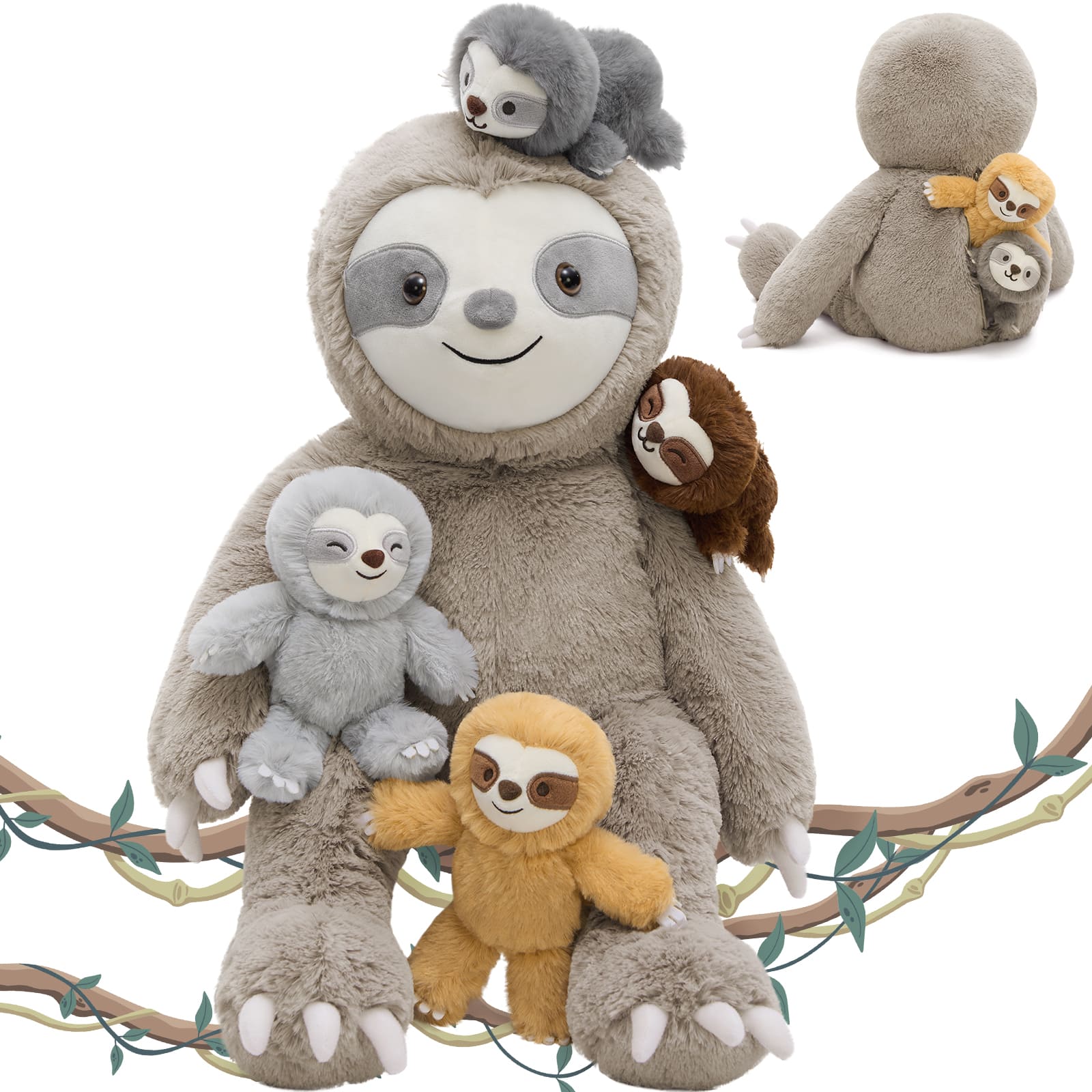 Realistic Stuffed Animals with Babies Inside - MorisMos Stuffed Animal Set - Kawaii Plush Toys for All Ages