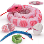 Realistic Snake Stuffed Animals - Lifelike Boa Plush Toys - Simulation Python Plush Dolls - Stuffed Snake with Mini Snake and Snake Eggs - Stuffed Animal Snake Babies with Their Mom - Stuffed Animals with Babies in the Belly - Cool Halloween Christmas Birthday Gift for Boys Girls