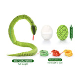 Ensemble de jouets en peluche serpent géant, vert/jaune, 80/55 pouces