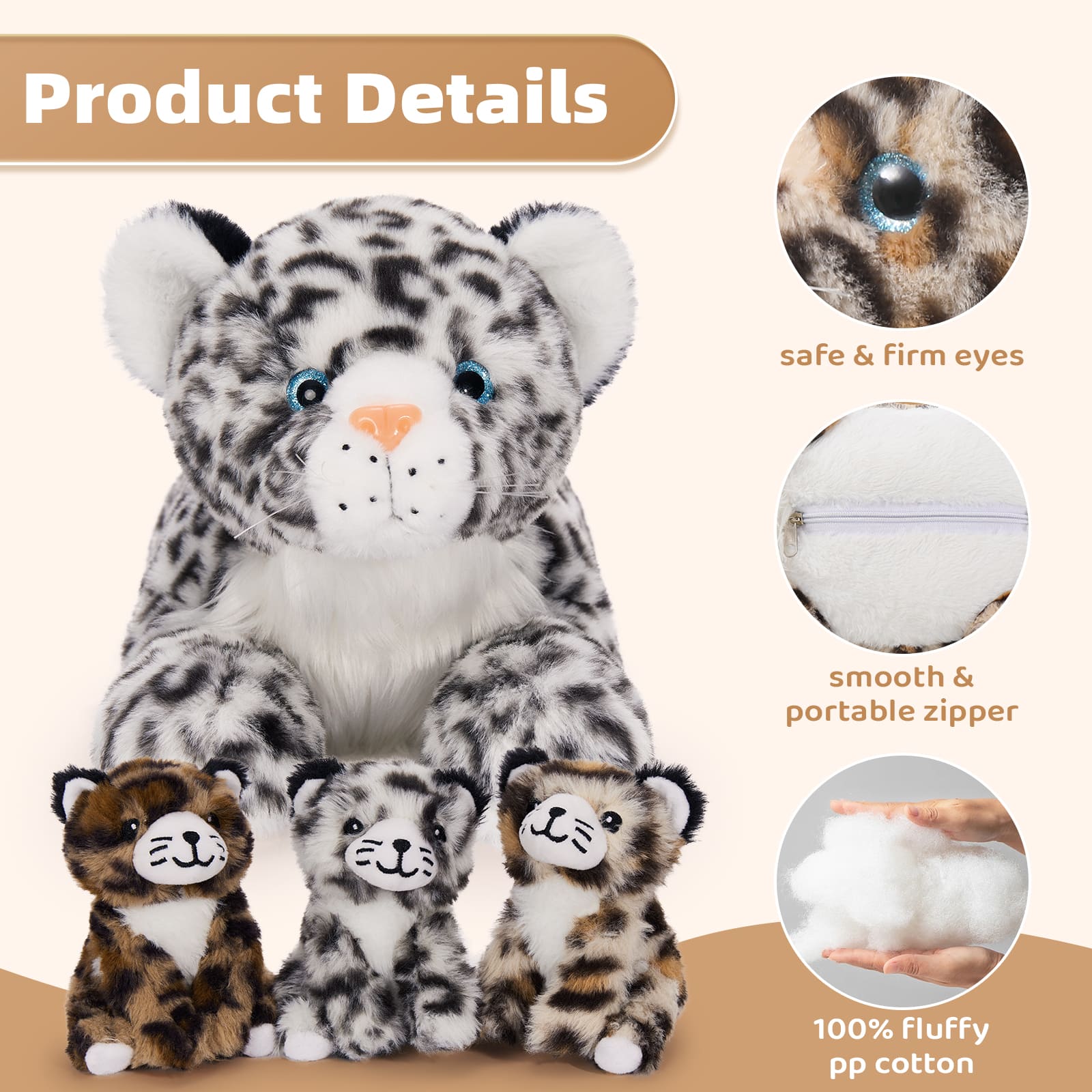 Leopard Stuffed Animal Set, 18 Inches