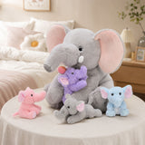 15.7 Inch Elephant Stuffed Animal with Four Baby Elephants