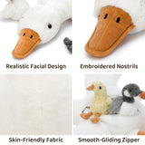 23.6 Inch Goose Plush Toy with Three Goslings and Two Eggs
