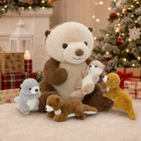 14.5 Inch Sea Otter Stuffed Animal with Four Babies Inside
