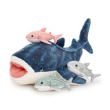 Whale Shark Plush Toy with Three Baby Sharks 21.3 Inch