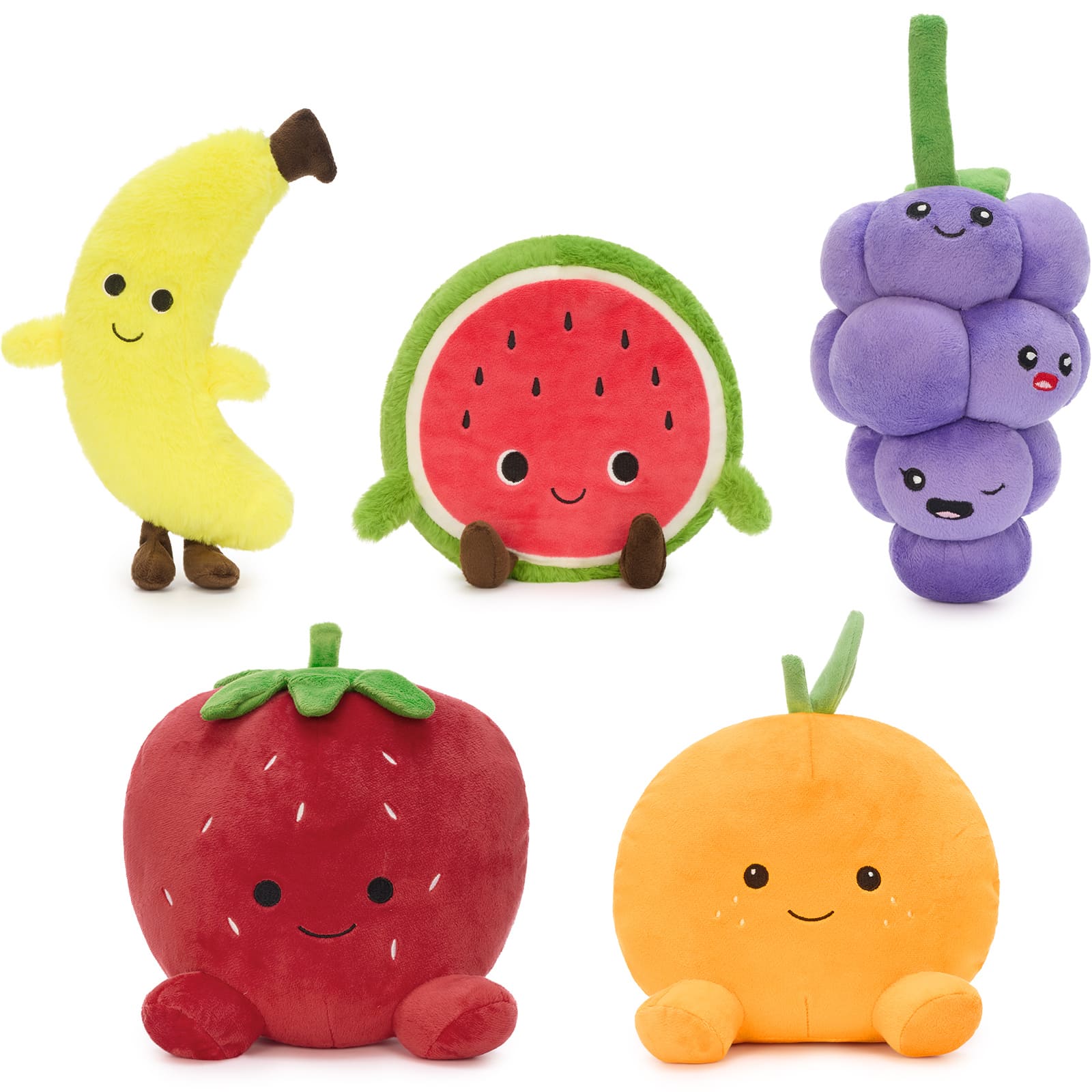 Cute Fruit Plush Toys Set Fruit Stuffed Toys for Kids, Toddlers & Gifts