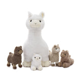 17.7 Inch Llama Stuffed Animal Set with Four Baby Alpacas