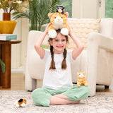 Ensemble de jouets en peluche pour chat, orange, 16 pouces