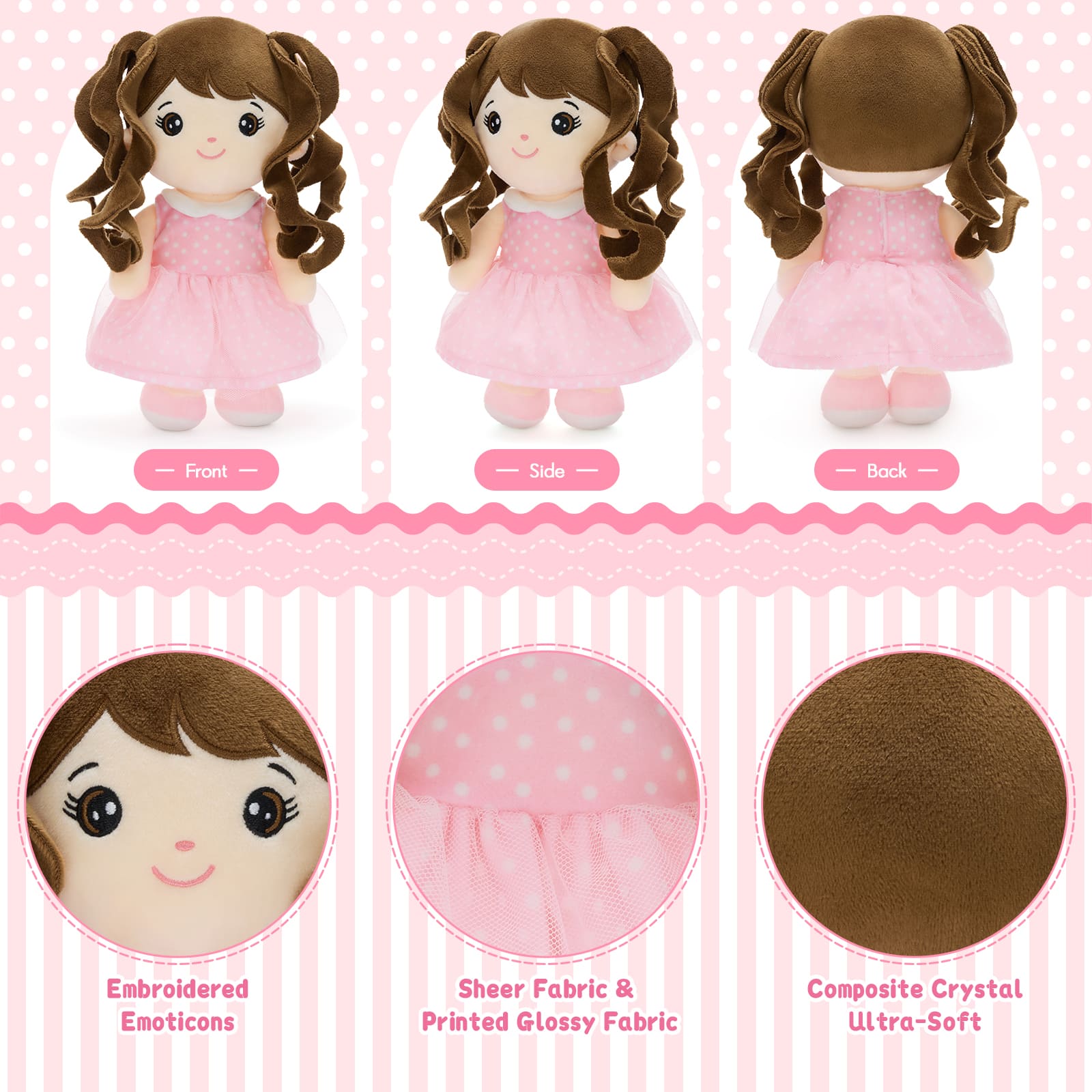 Soft Rag Doll Plush Toy with Accessories – Baby Doll Gift Set