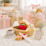 7 Piece Tea Party Plush Food Set Pretend Play Toys for Kids
