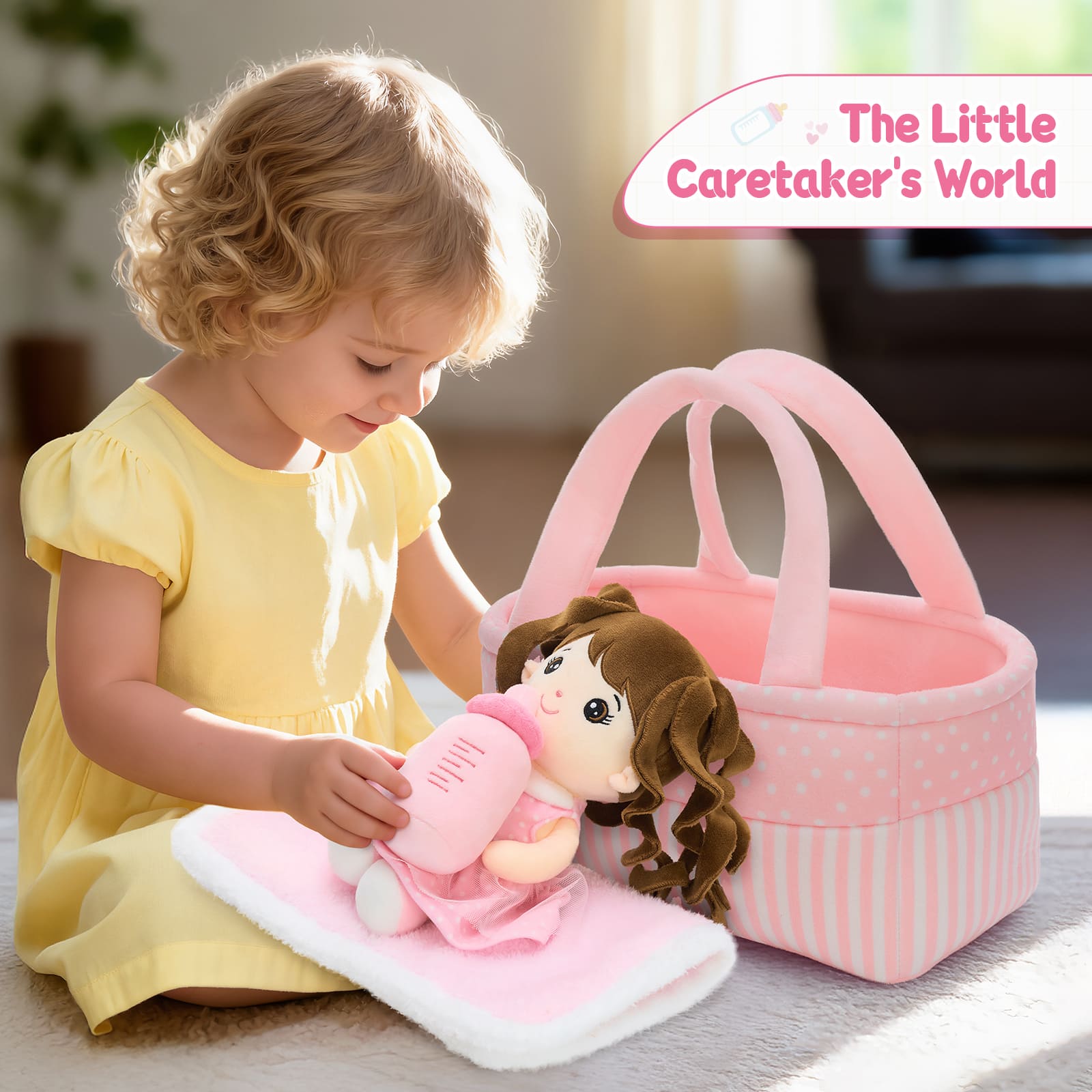 Soft Rag Doll Plush Toy with Accessories – Baby Doll Gift Set