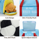 Plush Sports Ball Set with Soccer Baseball Football and Basketball Toys