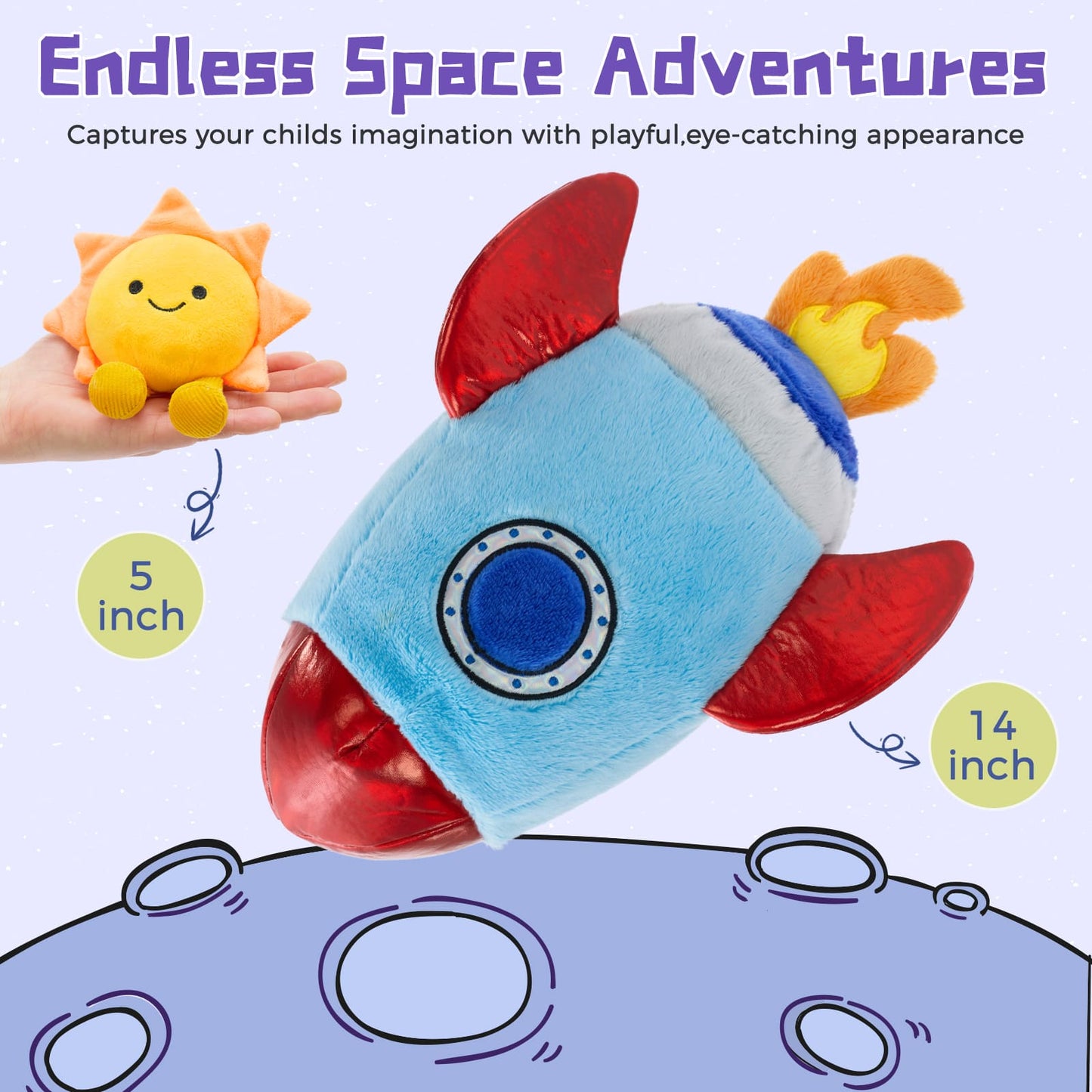 Educational space plush toys for toddlers and children
