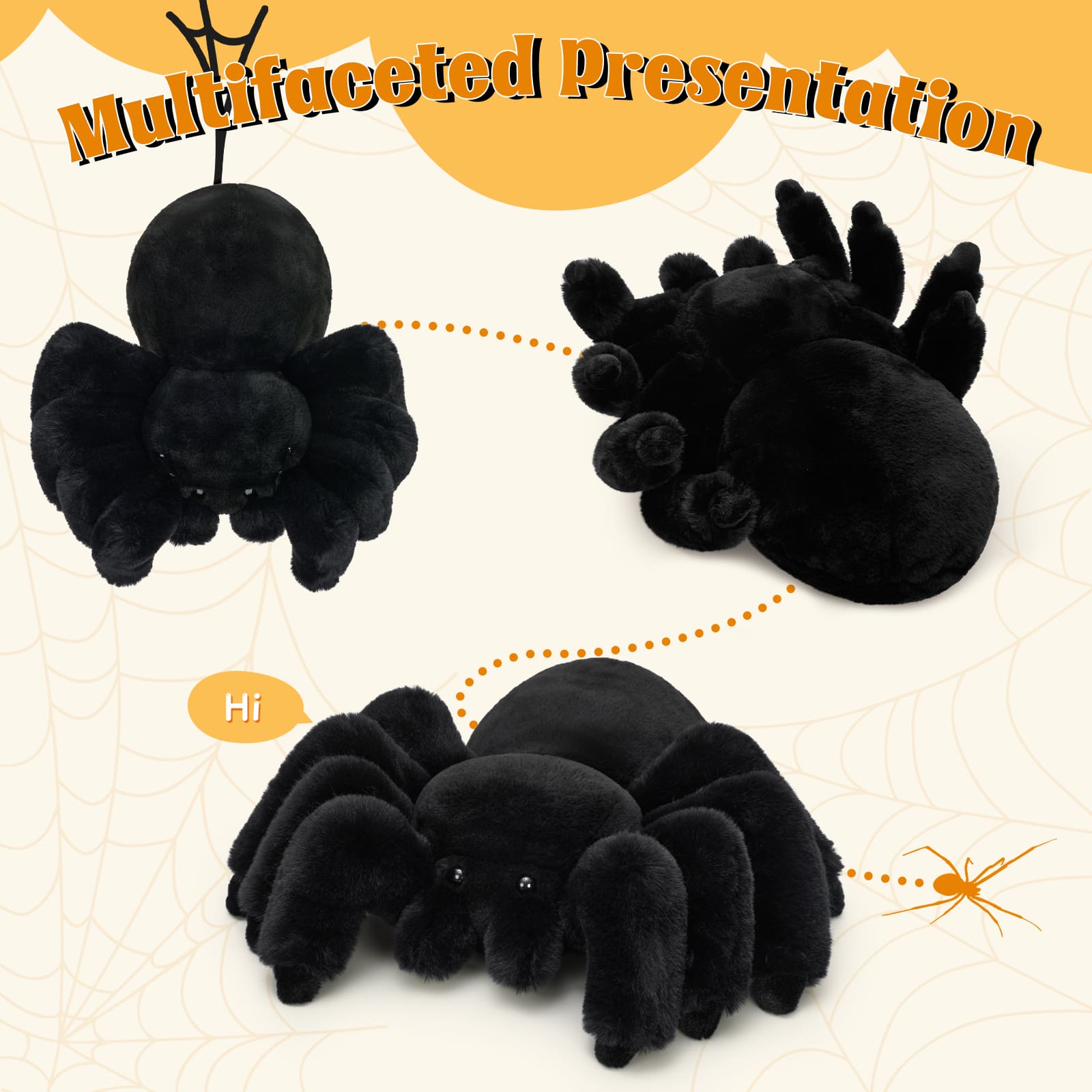 Large Realistic Spider Plush Toy 17.7" Stuffed Tarantula Toy
