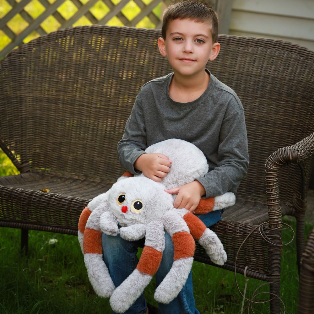 Big Spider Plush Toy Halloween Stuffed Animals, Grey, 20 Inches