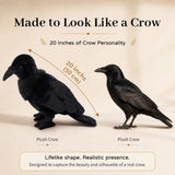 Realistic Crow Plush Toy Set with Three Squeaky Baby Crows