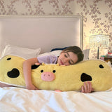 39-Inch Long Squishy Plush Throw Pillow, Cow/Cat