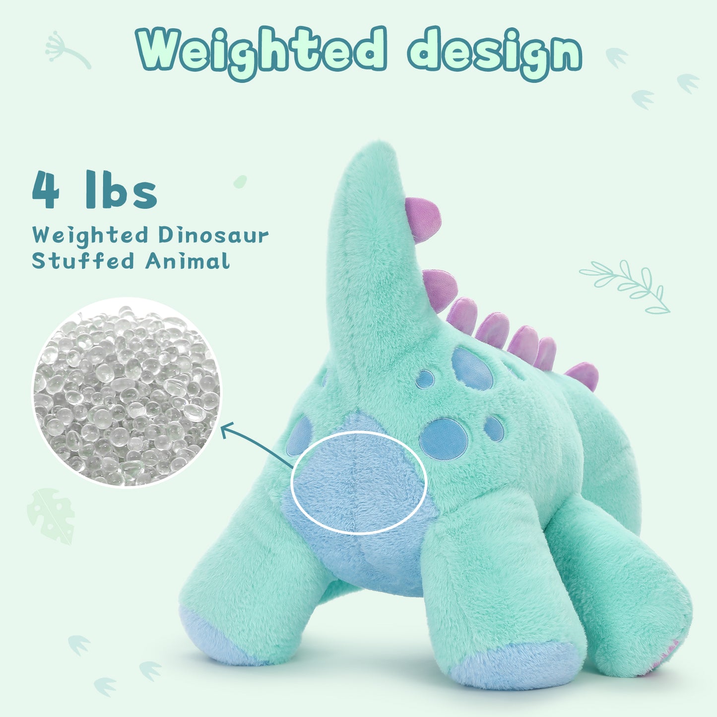 Stegosaurus Stuffed Animals - Dinosaur Plush Toys, 24 Inches - Cute Cartoon Dinosaur Plush Pillows - Weighted Throw Pillows- Birthday/Christmas/Easter/Thanksgiving/Valentine's Day Gift - Jurassic Park Toys For Kids Teens Adults 